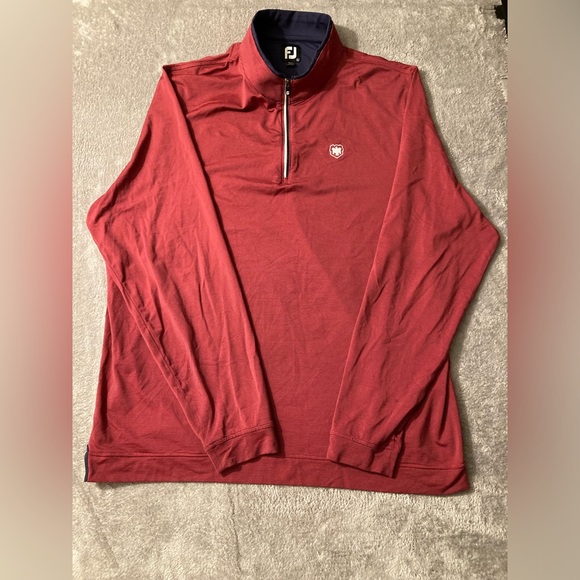 FootJoy Other - FootJoy 1/4 Zip Pullover Mens Size XL Golf Long Sleeve Activewear Red Logo Nylon